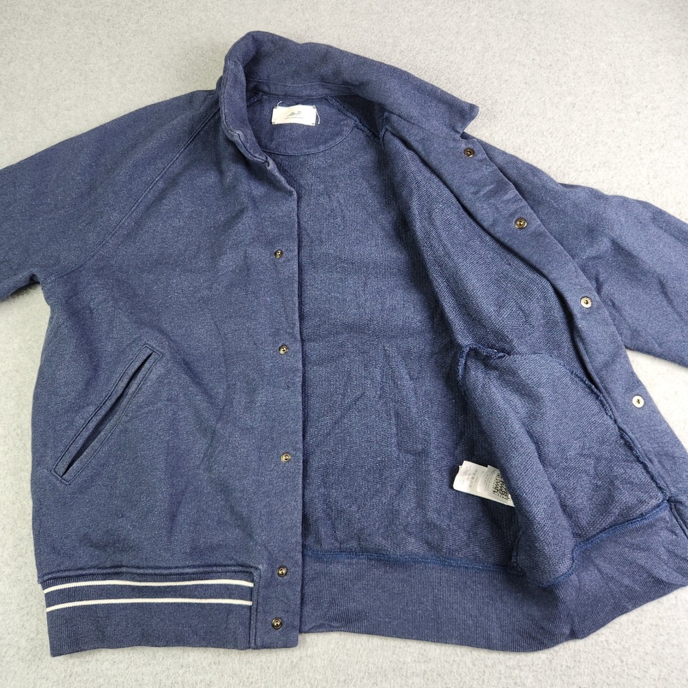 Mr. P by Mr. Porter Navy Varsity Jacket with Preppy Contrast Stripes - Picture 6 of 9